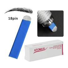 ATOMUS Box Of 14-Pin Blue Leather Single Arc Needles, 18-Pin Blue Leather Double Arc Needles, 50pcs Microblading Blades Per Box - Multicolor - View 7