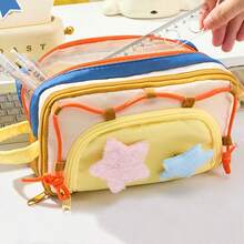 1pc Corduroy Pencil Case,Large Capacity Soft Zippered Pencil Pouch Makeup Bag, School Office Acsesories Desktop Stationery Storage Bag, School Supplies Pencil Case Creative Gift For Thanksgiving, Christmas, Birthday Halloween Decoration Back To School - Multicolor - View 2