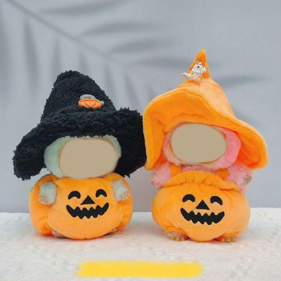 17cm Puppenkleidung Halloween Kürbis Kostüm, Weihnachtsdekoration Keramik Kürbis Puppe Dämon Kostüm für Labubu