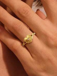 Stylever 1pc 925 Sterling Silver Stylish Minimalist Heart Ring For Women Daily Commuter Decoration Rings Party Accessory Ladies High Quality Ring Fine Jewelry Gift