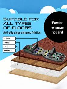 2/3 Stücke Multifunktionale Heimfitness-Ausrüstung, ergonomisches Push-Up-Trainingsboard zur Stärkung von Brust und Schultern, faltbares tragbares Fitness-Trainingsboard, nicht-elektrisch, PP-Material, 28-Loch Multifunktions Push-Up-Board