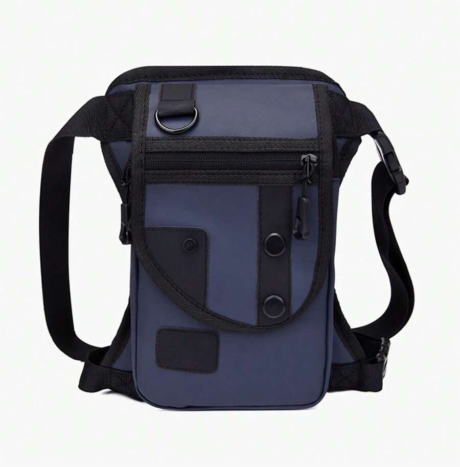 Sacoche de jambe Oxford, sac de moto pour homme, sac banane pour femme, sac banane pour voyage, pêche, randonnée, cyclisme - Bleu azur - Voir 1