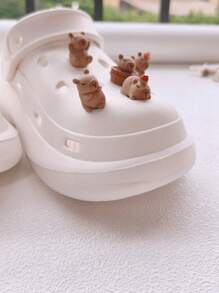 5/10 件可爱水豚卡通鞋饰 - 可爱动物装饰，适合女士、男士、女孩、男孩的木屐和凉鞋，适合夏季休闲鞋