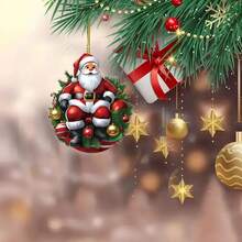 Adorno colgante decorativo de Papá Noel creativo, decoración colgante de árbol de Navidad de acrílico - regalo perfecto para la decoración del hogar y la oficina