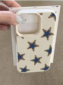 1pc Silver Star Pattern Litchi Texture Anti-Fall Anti-Slip Soft Phone Case Protective Cover Compatible With Apple And Phones Waterproof Shockproof Scratch Resistant,International Version, Not The Domestic Version - Multicolor - View 4