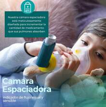 Cámara espaciadora con válvula para pediátrica, accesorio médico para inhalador infantil, mejora la administración de medicamentos - Amarillo - Ver 2
