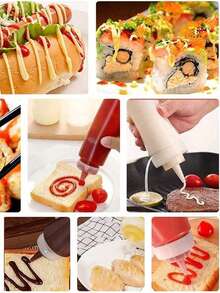 1pc Squeeze Bottle With Scale, Lid, And Tip, Multipurpose Salad Condiment Dispenser, Seasoning Squeeze Bottle, Suitable For Soy Sauce, Olive Oil, Mustard, BBQ Sauce, Sauce, Ketchup Food Containers Dispenser, Available In Various Sizes, Easy Pour Spout, Used For Kitchen, Dining Room, Outdoor Camping Barbecue Seasoning Storage Tools, Kitchen Accessories - Multicolor - View 8