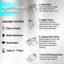 JKCODE TATTOO 2-In-1 Geometric Pattern Temporary Arm Band Tattoo, For Men & Women, Lasts 3-7 Days - Black - View 12