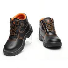 Men's Steel Toe Cap Boots, Anti Smashing And Puncture Safety Shoes, Winter Version, Comfortable Outdoor Work Boots, Construction Sites, Industrial Manufacturing, Men's Work Trainer, Outdoor Travel, Hiking And Mountaineering Shoes, Comfortable Casual Shoes - 黑色 - 查看 6