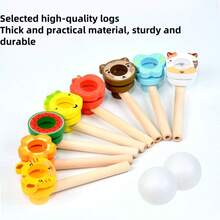 Wooden Children's Suspension Blowing Ball Classic Nostalgia Blowing Balloon Suspension Ball Game Sensory Integration Training Toy Children's Wooden Suspension Blowing Ball Tool Blowing Fun Lung Capacity Training Game Doll Intelligence Toy Exercising Oral Muscles Practice Blowing Toy - Multicolor - View 7