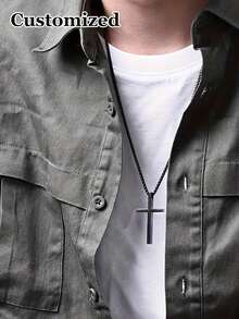 Custom Fashion Stainless Steel Cross Pendant Necklace, Custom Titanium Steel Cross Necklace, Versatile, Custom Sweater Chain, Accessories Suitable For Daily Wear, Unisex, Multifunctional, Decorative, Exquisite, Fashionable, Colorful, Unique, Can Be Used As A Unique Gift For Birthdays, Wedding Anniversaries, Girlfriends, Boyfriends, Parents, Wives, Husbands, Sisters, Brothers - Multicolor - View 3