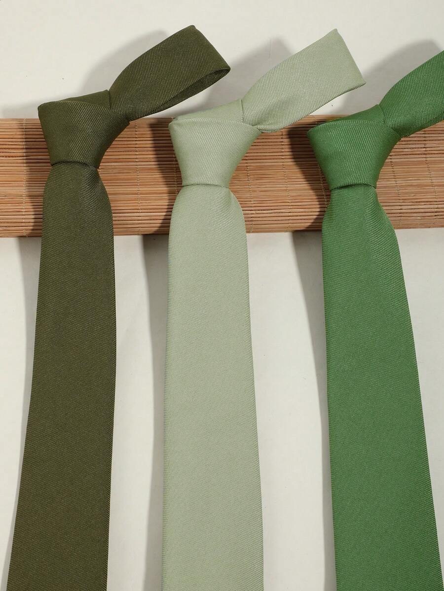 1pc Unisex Casual Hand-Tied Necktie, Suitable For Various Occasions, Versatile In Moss Green/Dark Green/Sage Green Men Necktie Men Necktie