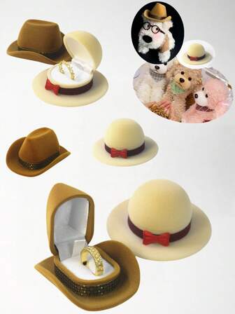 West Highland Cowboyhatt Smyckeskrin Smyckeskrin Halsband Örhängen Prinsessa Liten Hatt Ringask