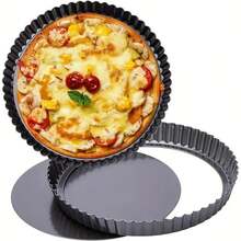 1/3/4 Stücke antihaftbeschichtete wellige Spitze Kuchen- und Pizzabackformen, Kuchenbackformen mit Schwimmbodendesign - Schwarz, gerippte Ränder für einfache Reinigung, perfekt für Heimküchen