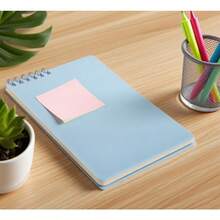 2pcs  Loose Leaf Design Flip Up And Down Notebook: The Inner Pages Can Be Changed In Page Turning Direction, Saving Space And Facilitating Daily Recording - 藍色 - 查看 1