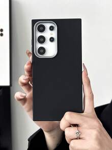 极简时尚白色、灰色、黑色仿皮纹理手机壳，防指纹、防水、防汗，超薄柔软触感，手机保护套，兼容三星 17 Pro Max、13/14/15/16/16 Plus/16 Pro Max - 黑色 - 查看 10