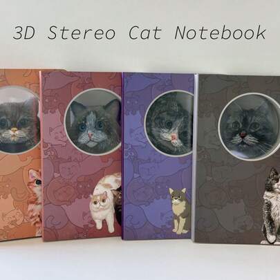 Süßes 3D Papier-Katzen Notizbuch, kreatives personalisiertes Tagebuch, Süß heilender Stil kreatives Schreibwaren Notizbuch, Cartoon kreative Planer, Studenten Notizbuch, Studenten Übungsheft, Studenten Geschenk Notizbuch, Geschenk Notizbuch für den Schulanfang
