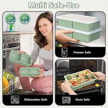 Silicone Freezer Tray For Soup With Lid - 2 Cup Soup Freezer Container Molds - Extra Large Ice Cube Tray - Silicone Freezer Food Molds For Freezing & Storing Soup, Sauce, Broth, Leftovers (2 Pack)-814352 - 綠色 - 查看 9