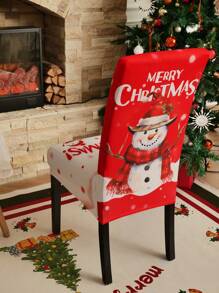 1pc/4pcs/6pcs/20pcs Christmas Milk Silk Printed Chair Cover, Elastic Holiday Printed Chair Dust Cover Protector, Suitable For Office, Living Room, Hotel, Event Chairs, Christmas Tree, Santa Claus, Christmas Bells, Christmas Decorations, Christmas Gifts