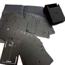 1 Set (54 Cards) Creative Black Minimalist Coated PVC Plastic Playing Cards, Waterproof, Hot Stamping, Playing Cards & Card Games, Durable, Easy To Shuffle, Flexible & Waterproof, Suitable For Pool & Beach Parties, Couples Games, Family Gatherings, Thanksgiving Gifts, Board Games With Friends & Family, Holiday Travel Entertainment. - Black - View 9