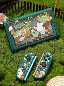 GeekShare Cute Floral Rabbit Design Slim PC Protective Case For Nintendo Switch 2 Console - Bunny Garden - View 2