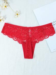 3pcs/Set Sexy Lace Thong Panties, Low Waist For Women - Multicolor - View 6
