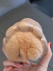 1 par de pantuflas con estampado de animales de dibujos animados para niños, con forro cálido, zapatos de interior para el hogar para niños y niñas en otoño/invierno, pantuflas antideslizantes para niños, aptas para uso en el hogar y al aire libre