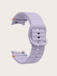 1pc Silicone Contrast Stitching Wavy Design Smartwatch Band Compatible With Samsung Galaxy Watch 4/5/6/7 40mm/42mm/43mm/44mm/45mm/46mm/47mm/5 Pro, Purple