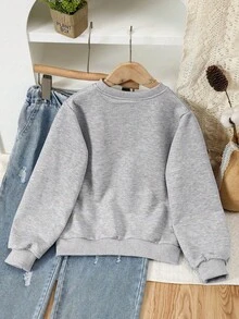 Sweatshirt Leher Bulat Bertema Buku Pola Huruf Kasual Baru, Cocok untuk Dipakai di Musim Gugur/Musim Dingin. Cocok untuk Dipakai Pelajar Saat Berbelanja, Bepergian, atau Menghadiri Pertemuan. - Grey - View 4