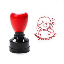 1 套英语和德语教师印章，彩色鼓励短语，用于评分、家庭作业、课堂管理，耐用 ABS 材料 - 非常适合学校和办公室使用