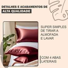 Kit 4 Satin Silk Pillowcases With 4 Flaps 50x70cm Anti-Frizz Pillow Cover For Soft Hair And Skin - 乾枯玫瑰色 - 查看 5