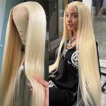 200% Density 613 Blonde 13X4 HD Lace Front Wig Straight Lace Front Wigs Human Hair Brazilian Human Hair Wig Natural 13X6 Glueless Full Edges Lace Pre-Plucked Lace Wig With Baby Hair For Women Ear To Ear Swiss HD Lace For Natural Looking - S613 - 查看 3
