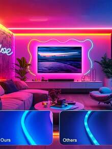 1 件装霓虹柔性 RGB LED 霓虹灯带，带遥控器 - 变色霓虹灯，适用于卧室、沙发、游戏设置和家庭影院装饰，非常适合节日装饰