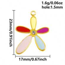 1pc/2pcs Luxury Delicate 304 Stainless Steel Electroplated Pendant Charms, Suitable For DIY Jewelry, Jewelry Making, Crafts - Ocean Life, Cherry, Flower Designs - Color - View 35