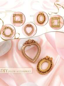 10个/1个复古奢华巴洛克风格树脂相框装饰，圣诞DIY童话娃娃屋迷你相框装饰，适合圣诞娃娃展示，送给家人和朋友的惊喜礼物，珠宝店景观配件