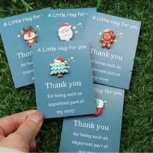 5 件圣诞口袋拥抱卡，含树脂圣诞鹿、圣诞树、圣诞老人、袜子、姜饼人圣诞礼物、感谢礼物、新年礼物 - 彩色 - 查看 6