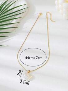 2 Moonstone Necklaces Rose Stone Heart Necklace Set Y2k Women's Friendship Necklace Couple Necklace Prom Jewelry - 2PC Heart Necklace - View 9