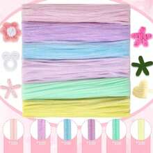 620 件套毛根工艺套装，莫奈花园色调，600 根毛根条，含 20 根花茎，毛根条毛根条，DIY 手工艺术项目、创意礼品包装、派对装饰等工艺用品，蓬松毛绒棒（莫奈花园色调，12 英寸） - 彩色 - 查看 4