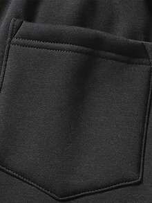 男士长裤一件装，适合秋冬季穿着，可用于健身、跑步、日常休闲和户外徒步。经典百搭。 - 黑色 - 查看 4