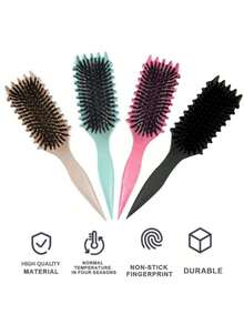 Professional Wave Brush For Styling And Defining Bounce Hair, Curls And Extensions - 紫色 - 查看 2
