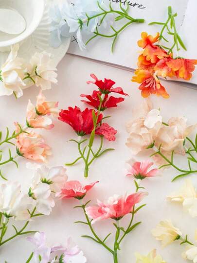 30pca Artificial Flowers - Mini Cherry Blossoms, Silk Cherry Blossoms, Fake Plants, Home, Dining Room, Living Room, Outdoor Garden Decoration, Flower Arrangement Art, Photography Props, Autumn, Spring, Vase, Flower Wall, Garland, Bridal Bouquet, Wedding Decoration, DIY Garland Material, Birthday Party Decoration Materials, Home Decoration Ornaments, Valentine's Day.