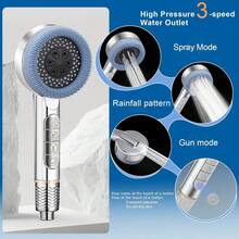 1pc/3pcs High Pressure Shower Head, Bathroom Shower Filter Spray Massage Handheld Shower Head/Set With 1.5m Shower Hose & ABS Holder Set