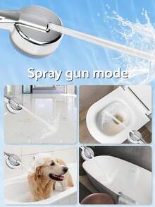 1pc/3pcs High Pressure Shower Head, Bathroom Shower Filter Spray Massage Handheld Shower Head/Set With 1.5m Shower Hose & ABS Holder Set