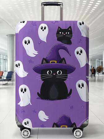 万圣节趣味图案行李箱盖 18-32 英寸柔性行李箱盖，适用于 18-32 英寸行李箱盖防刮保护器行李箱盖保护器防尘盖行李箱防尘盖旅行配件返校、学校用品、购物返校折扣