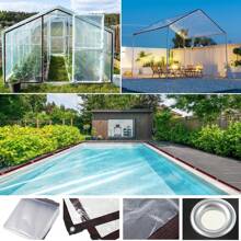 1Piece Multiple Size Specifications Clear Waterproof Tarpaulin Transparent Tarp Canopy Awnings Winter Plants Cover Greenhouse Film Tarp, Waterproof Tarpaulin, Clear Plastic Tarpaulin, Dustproof, Rainproof, UV Resistant Garden Coverage