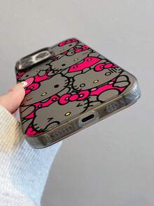 SANRIO IP元素防震时尚手机壳 猫咪元素时尚手机壳 IP元素时尚手机壳 KT猫激光壳 磨砂渐变蝴蝶结小猫全身防震手机壳 春季礼物 生日 国际版 非国内版 春季派对礼物 生日 - 黑色 - 查看 4