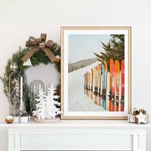 1 pezzo, Quadro da parete in tela, Decorazione da parete incorniciata, Sci moderno e colorato, Decorazione da parete per pista da sci, cartellone da sci invernale, Decorazione per la casa vintage con snowboard, Decorazioni natalizie, Decorazione natalizia con scena invernale e neve, Decorazione per camera, Decorazione per dormitorio, Decorazione per bagno, Decorazione per camera da letto, Decorazione per ufficio, Decorazione per soggiorno, Regalo per appassionati di sci - Multicolore - Visualizzare 7