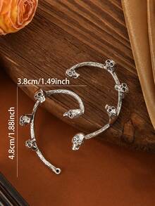 1pc Gothic Style Spikes & Thorn Skeleton Ear Cuff Non-Piercing Ear Clip For Unisex