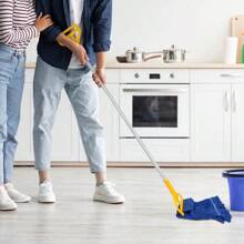 3 Pack Reusable Cleaning Heavy Duty Mop Heads Commerical Replacement Mop Heads Suitable For Heavy Commercial Industrial Residential Areas Blue Cotton Looped Replace Mop Head Deep Blue - 深藍 - 查看 5