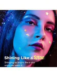 60/360张派对装饰贴纸,彩色装饰贴纸仅供装饰之用(非化妆品)。可与遮瑕膏、隔离霜、彩色、透明、痘痘贴、痘痘贴一起使用,适用于派对、节日照片装饰、脸部装饰贴纸、化妆配件、圣诞节 - 彩色 - 查看 5